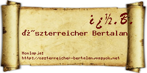 Öszterreicher Bertalan névjegykártya